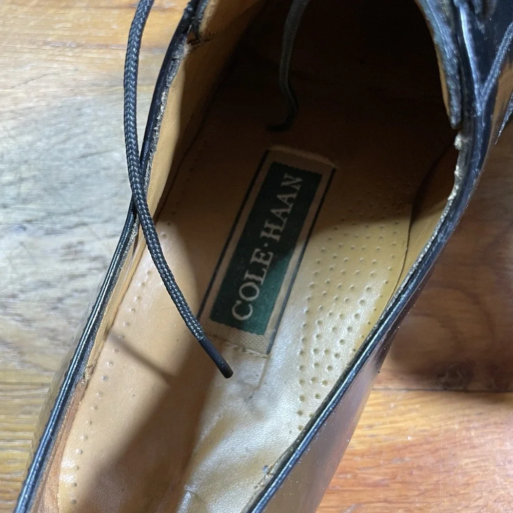Cole Haan Men Oxford Split Toe Shoes Sz 9 D Black Leather like JM Weston‎
